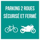 Blue and White Simple Motorcycle Parking Yard Sign-2